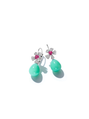 Wonderland Teardrop Green Opal Earrings