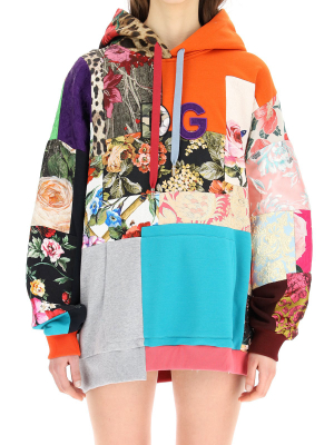 Dolce & Gabbana Patchwork Dg Embroidery Hoodie