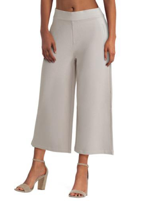 Isaac Mizrahi Pull On Wide Leg Cropped Pant