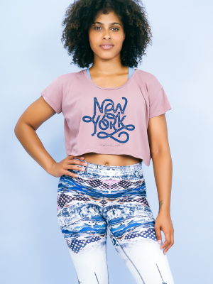 New York Crop Tee - Mauve