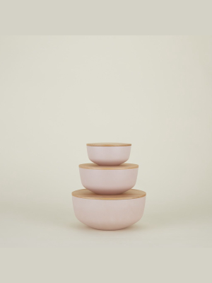 Blush Essential Lidded Bowls - Set Of 3