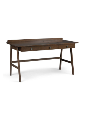 60" Lisa Desk Natural Aged Brown - Wyndenhall