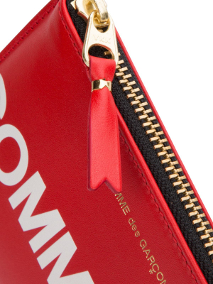 Comme Des Garçons Wallet Zip-up Logo Wallet