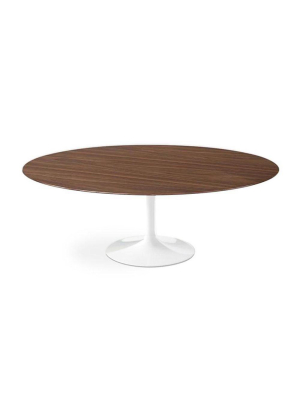 Dark Walnut Wood Tulip Dining Table - Oval