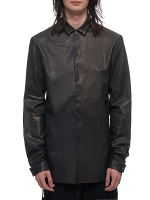 Leather Button Down (h102-ac1-black-black)