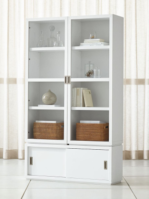 Aspect White 3-piece Glass Door Storage Unit