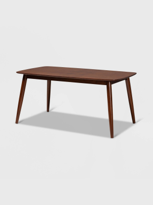 Edna Wood Dining Table Walnut - Baxton Studio