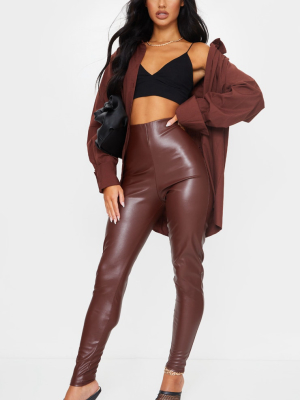 Chocolate Faux Leather Leggings