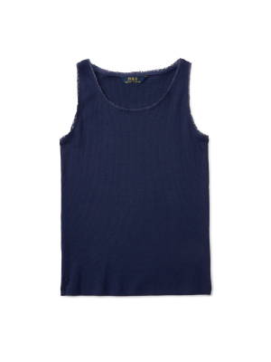 Lace-trim Ribbed Tank