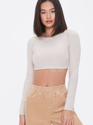 Ribbed Long-sleeve Crop Top