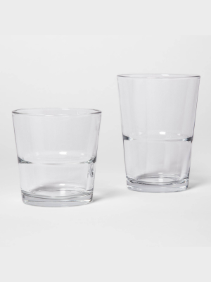 12pc Glass Tall And Short Tumbler Set - Made By Design™
