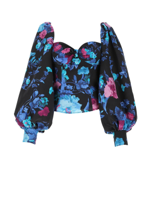 The Attico Floral Print Crop Top