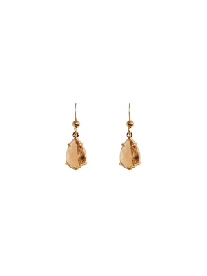 "morganite" Glass Prong Teardrop Earrings