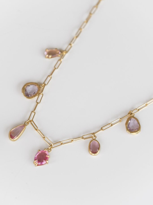 18k Pink Sapphire Ombre Necklace