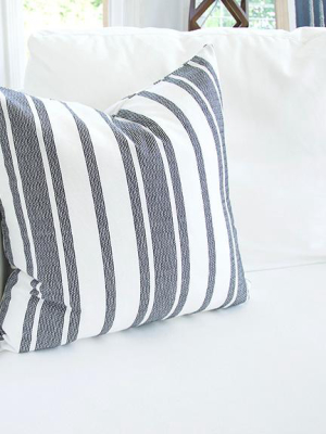 Pure White & Black Striped Accent Pillow Case - 20x20 (final Sale)