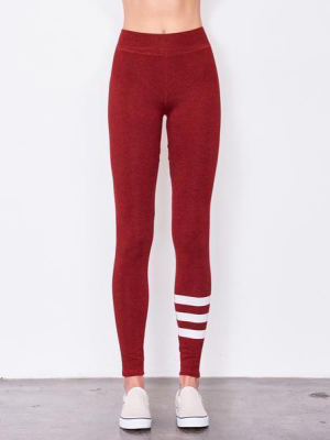 Sundry Stripes Yoga Pant Legging Chili