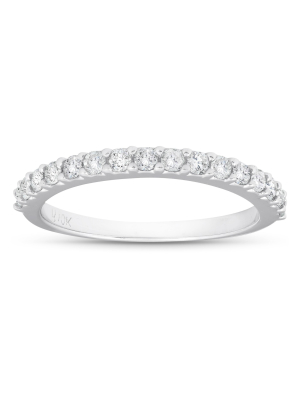 Pompeii3 1/2ct Diamond Wedding Ring Stackable Womens Anniversary Band 10k White Gold