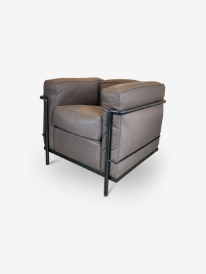 Corbusier Lc2 Armchair In Mocha Leather By Cassina