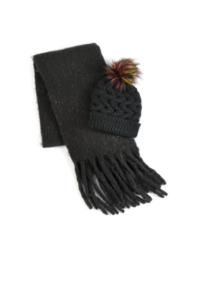Tyler Scarf And Hat Set, Black