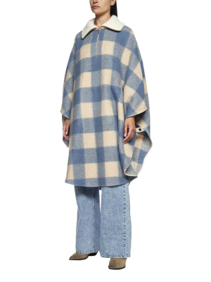 Isabel Marant Étoile Checked Print Collar Poncho