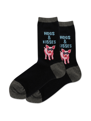 Women's Hogs And Kisses Crew Socks