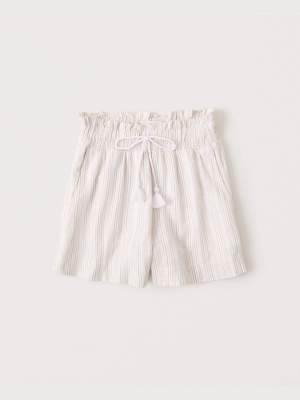 Linen-blend Tassel Shorts