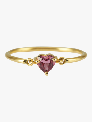 Ruby Heart Pinky Ring