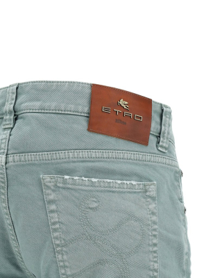 Etro Logo Patch Mid-rise Jeans