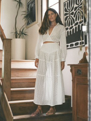 Cali Tiered Skirt - Blanc // Broderie Anglaise