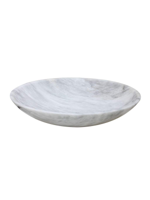 Tiffany Collection Pearl White 19" Marble Bowl