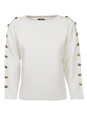 Elisabetta Franchi Crewneck Ribbed Sweater