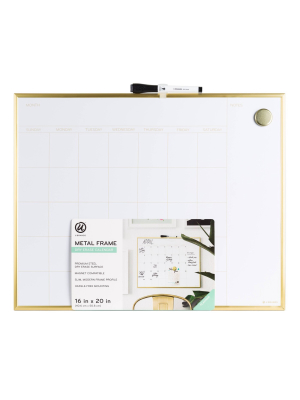 16" X 20" Dry Erase Calendar Board - Gold - U-brands