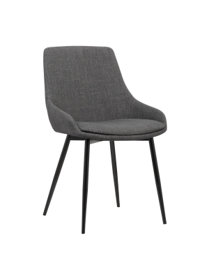 Mia Contemporary Fabric Dining Chair Charcoal - Armen Living