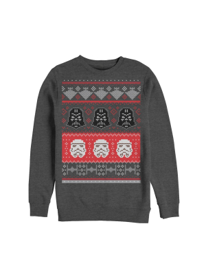 Men's Star Wars Ugly Christmas Villain Helmets Sweatshirt