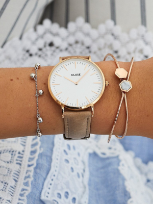 Boho Chic Leather Hazelnut, Rose Gold Colour