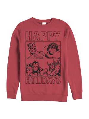 Men's Marvel Happy Hero Holiday Sweatshirt