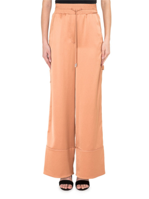 Off-white High-waisted Palazzo Trousers