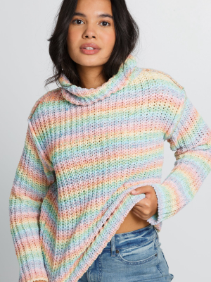 Rainbow Mock Neck Sweater