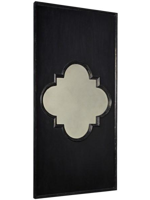 Good Luck Mirror In Hand Rubbed Black W/ Gold Trim