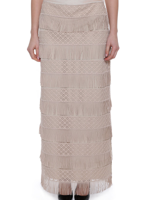 Alberta Ferretti Fringed Maxi Skirt