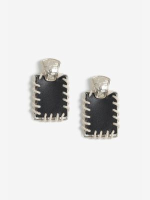 **threaded Faux Leather Earrings