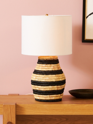 Maryn Rattan-wrapped Lamp Base