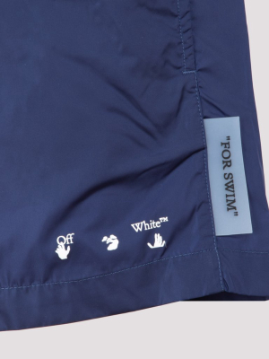 Off-white Logo Print Swim Trunks