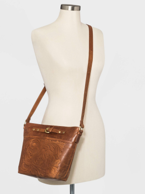 Bolo Embossed Crossbody Bag - Brown