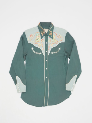 1950's Nos Embroidered Western Shirt