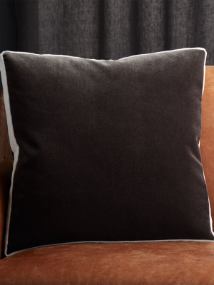 18" Bardo Dark Grey Velvet Pillow