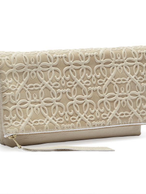 Gabriel Leather Fold Over Clutch, Shoreline Tan