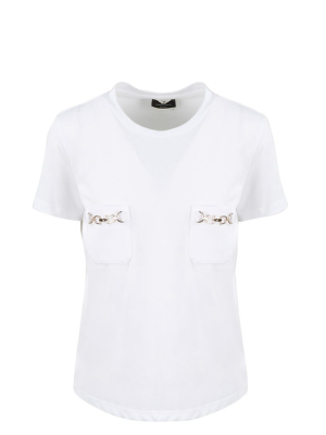 Elisabetta Franchi Horsebit Pocket Crewneck T-shirt