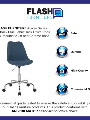 Flash Furniture Aurora Series Mid-back Fabric Task Office Chair With Pneumatic Lift And Chrome Base