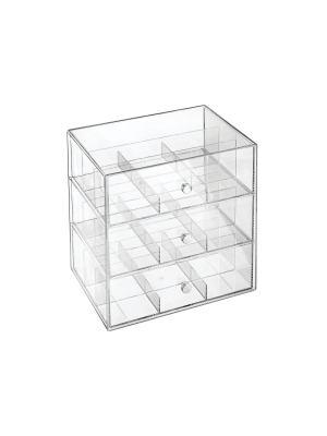 Mdesign Plastic Kitchen Storage Tea Organizer, 3 Drawers - 27 Sections